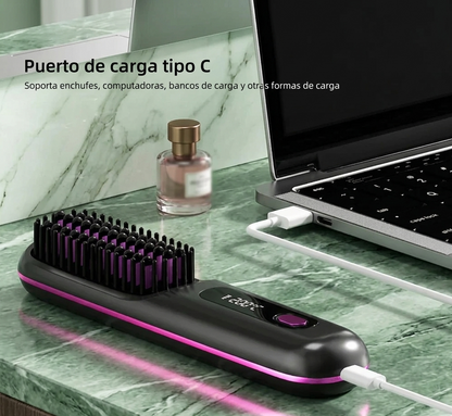 Cepillo alisador inalámbrico ideal para viajes
