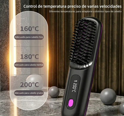 Cepillo alisador inalámbrico ideal para viajes