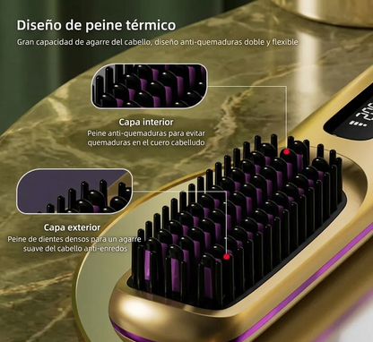 Cepillo alisador inalámbrico ideal para viajes