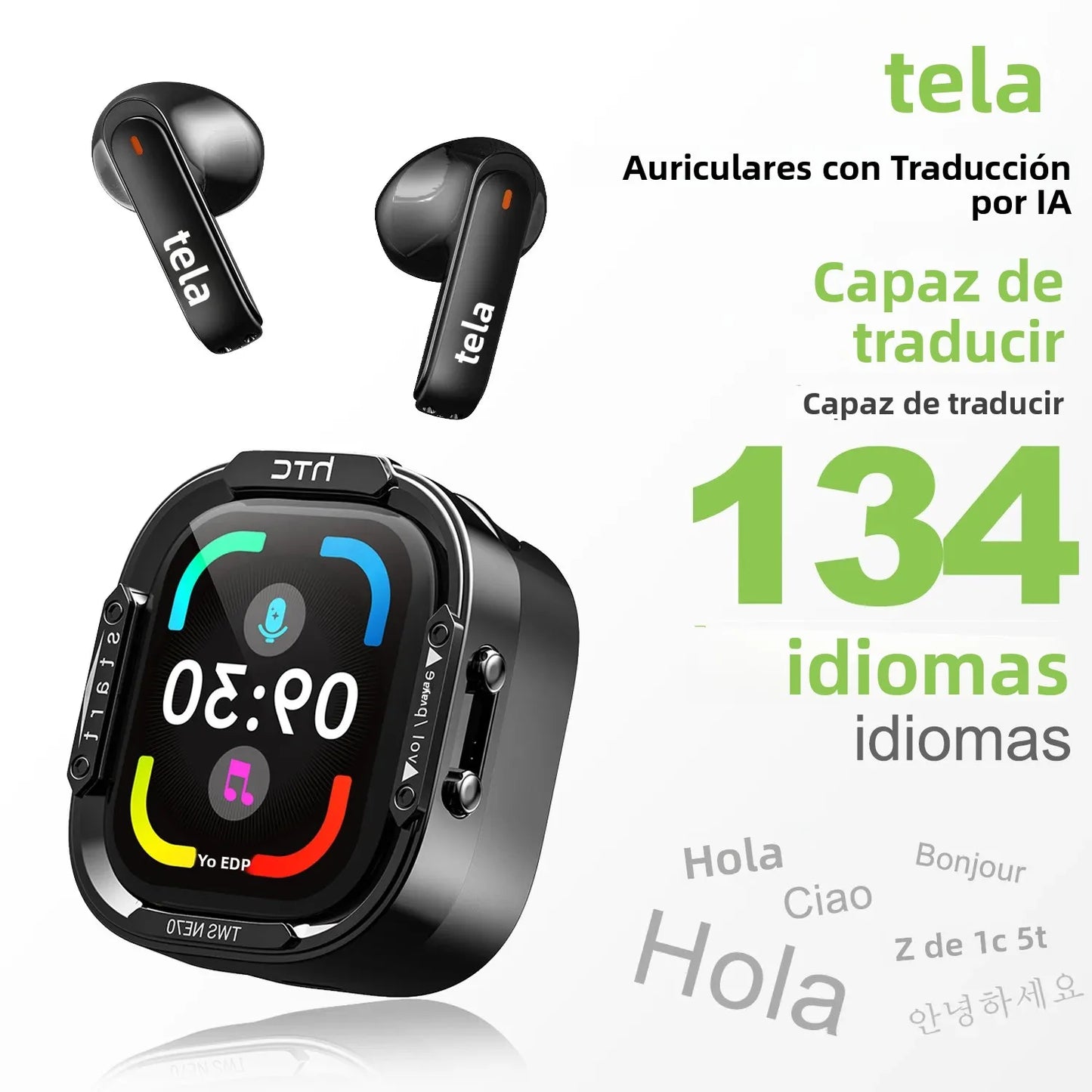 Auriculares Inalàmbricos Inteligentes HTC NE70 con traductor de Idiomas